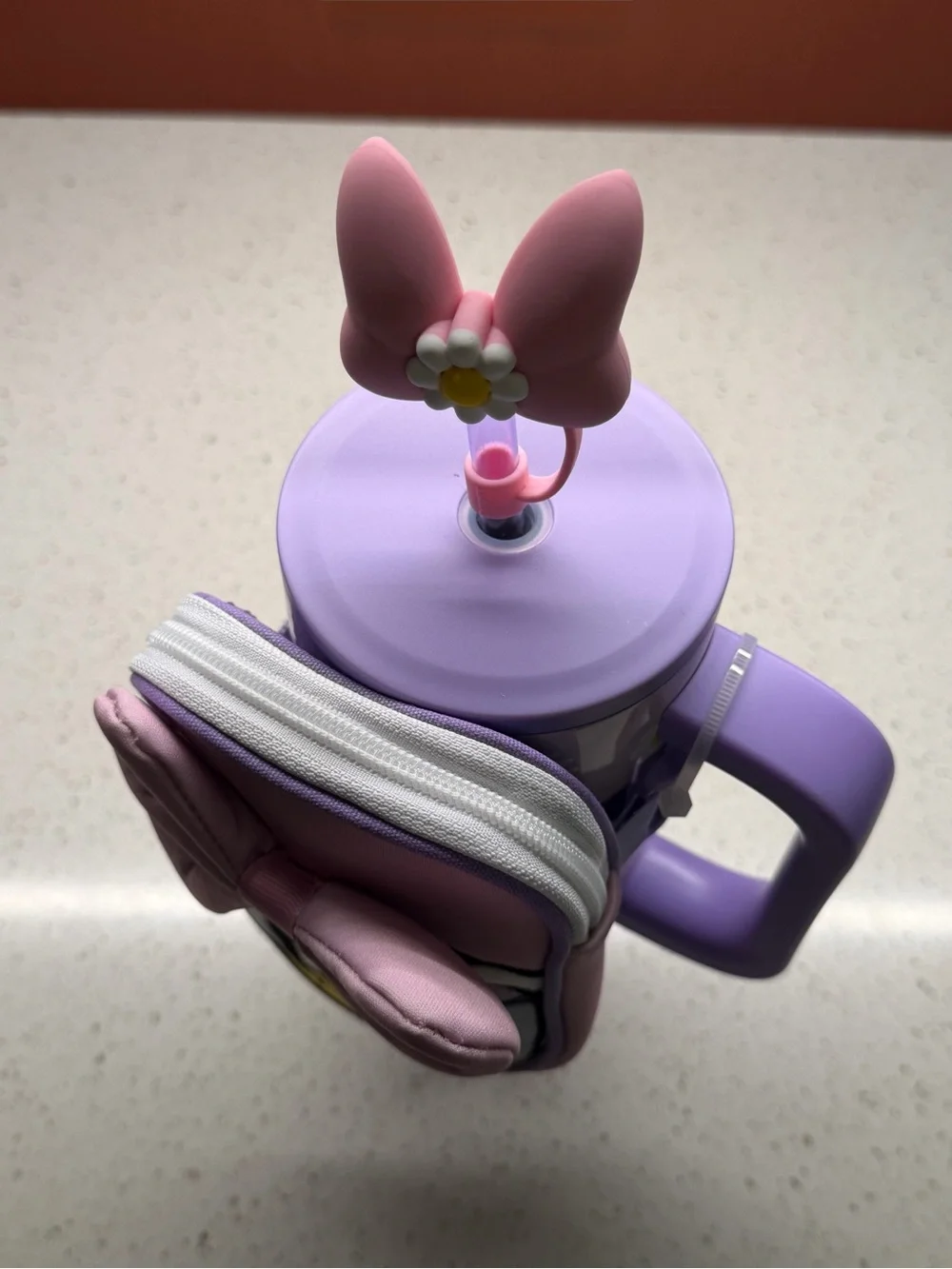 New 2026 Disney Daisy Duck 30oz Stainless Steel Travel Tumbler Straw & Zip Case